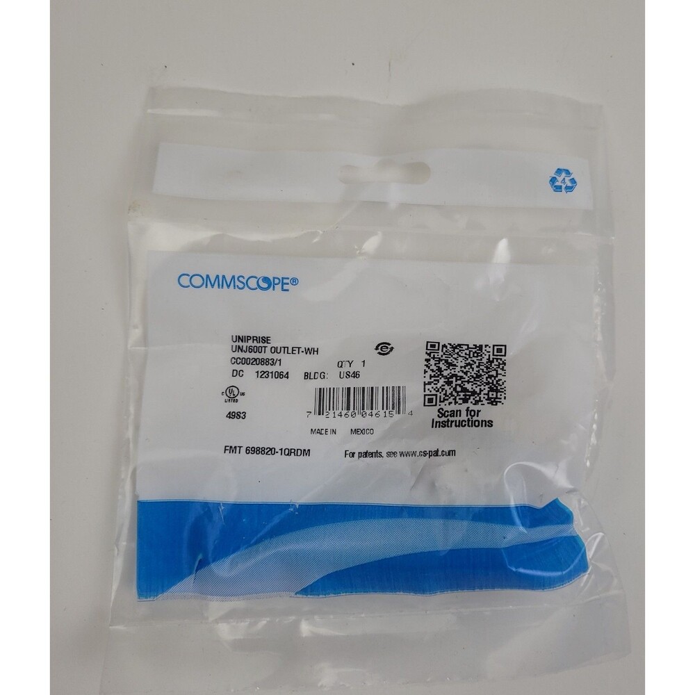 CommScope MGS400-262 Category 6 U/UTP Information White Outlet UNJ600T OUTLET